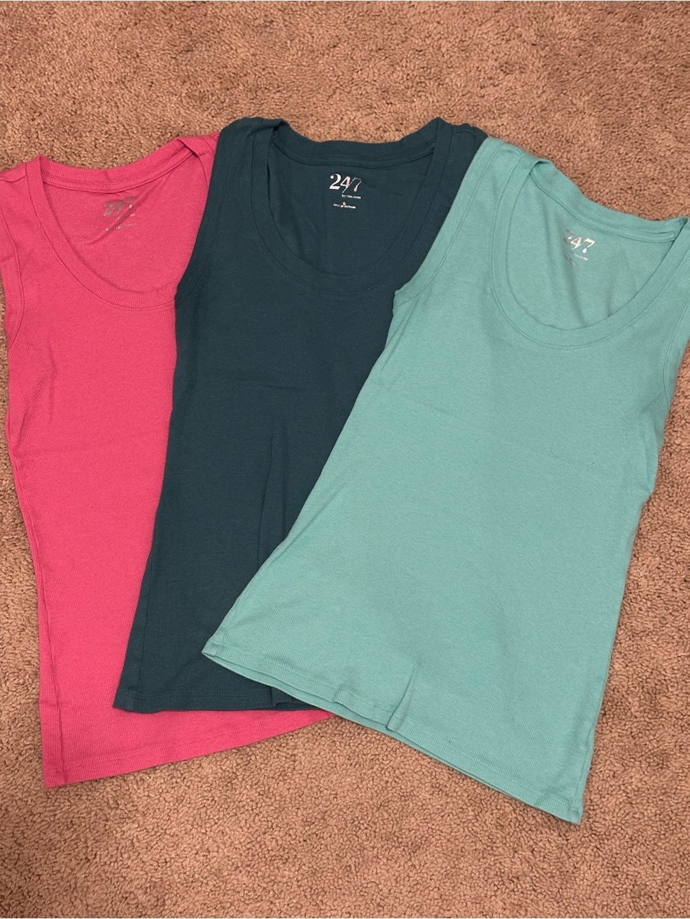 Maurices 3-Pack Scoop Neck Tank Tops - Pink, Teal, Dark Teal